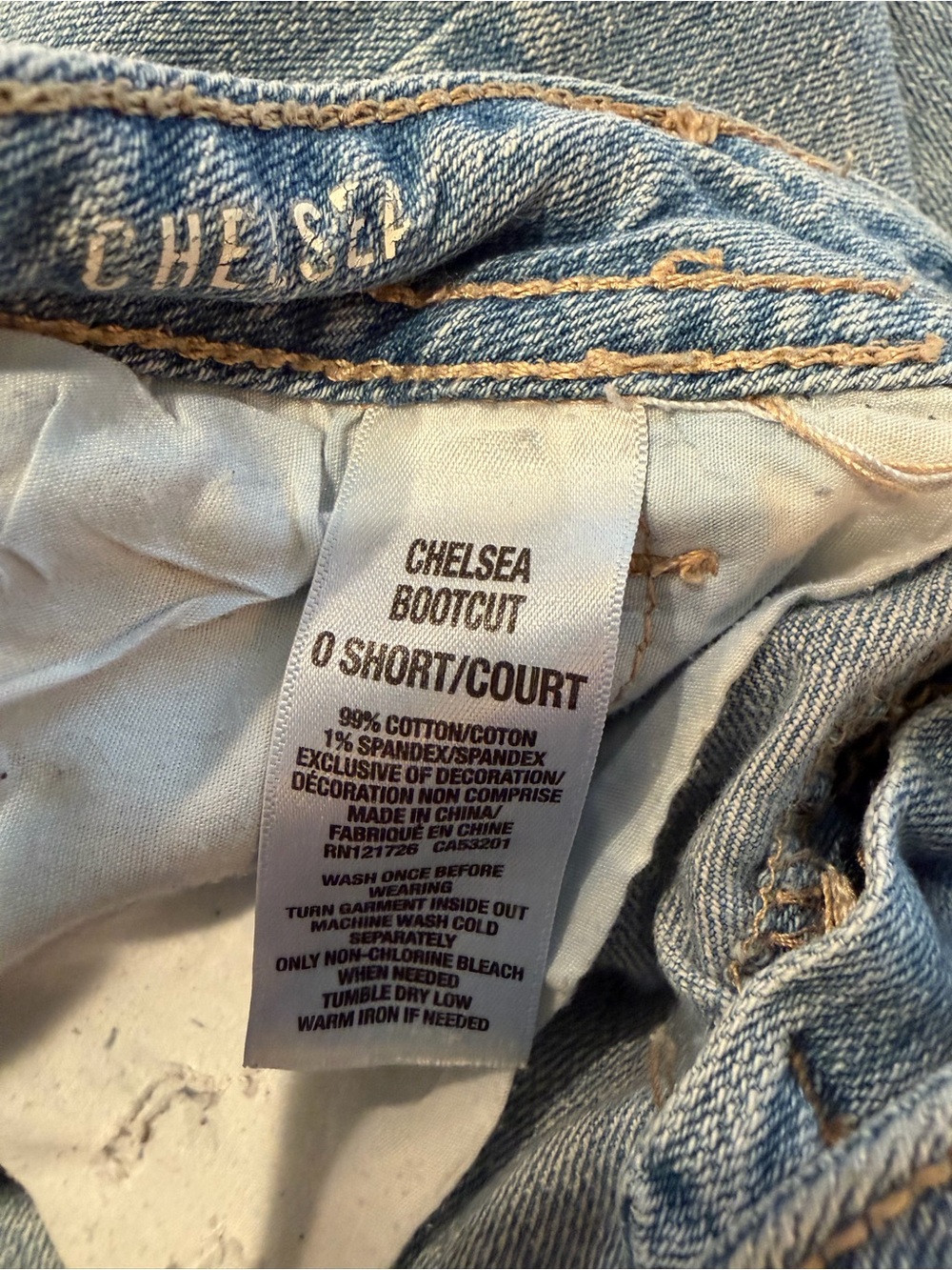 Aeropostale Women's Light Blue Distressed Bootcut Jeans Size 0 light wash holes - Picture 10 of 10